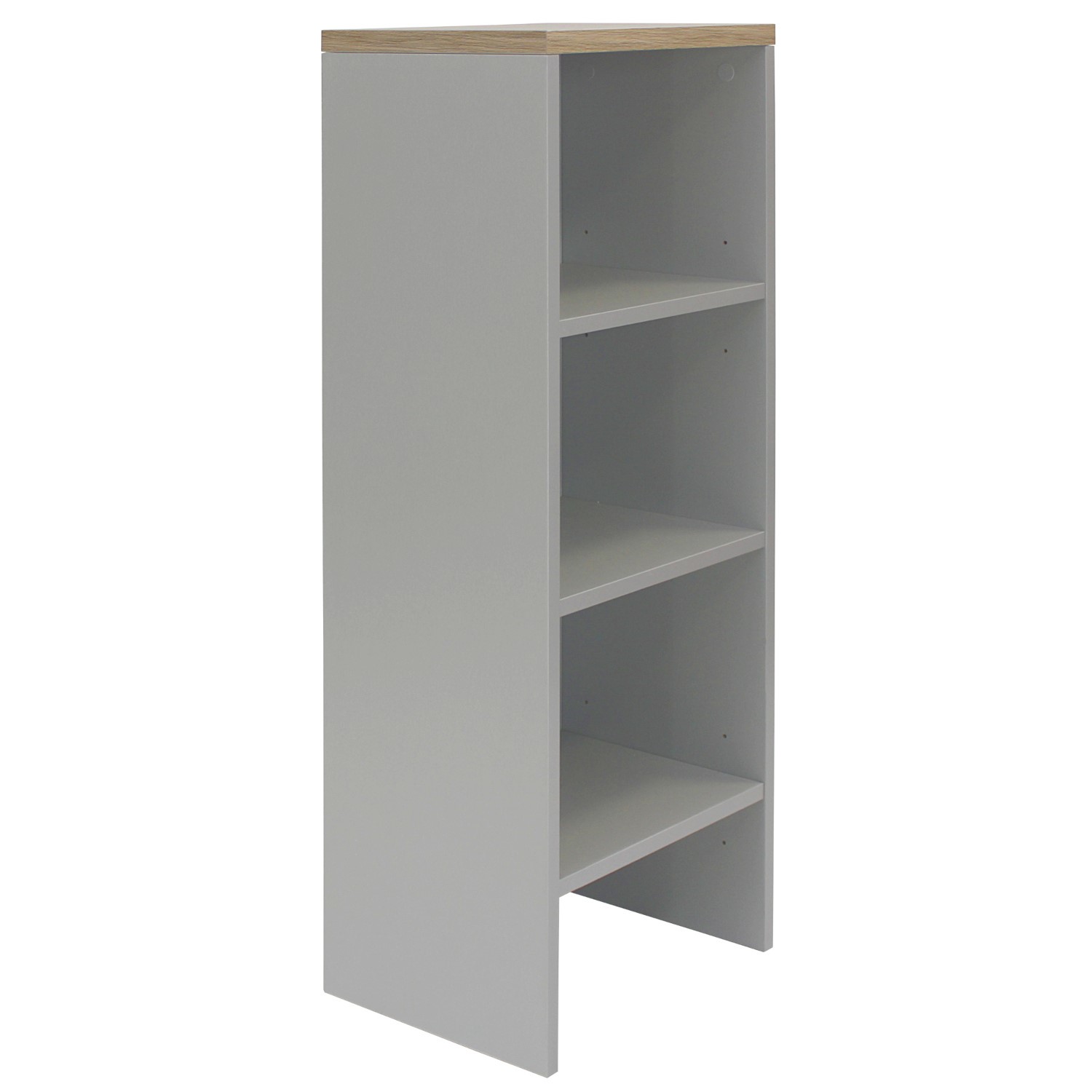 Read more about Narrow light grey wall mounted bookcase denver